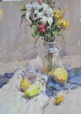 水粉静物作品,水粉静物画,色彩作品