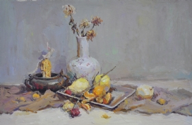 水粉静物作品,水粉静物画,色彩作品