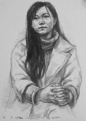 素描半身像