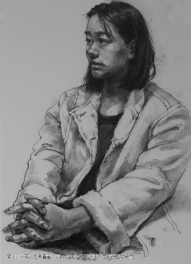 素描半身像